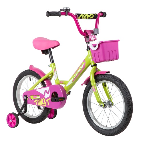 Велосипед Novatrack Twist 14" зеленый-розовый