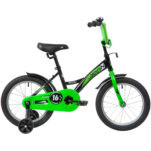 Велосипед Novatrack Strike 16" черный-зеленый