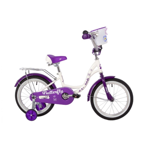 Велосипед Novatrack Butterfly 16" белый-фиолетовый